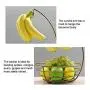fruit tray for kitchen counter Storage Basket Fruit Basket with Banana Hanger Displaying Fruit Fresh Fruit Holder (color : Brass)