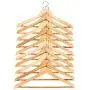 AHHC Solid Cotton Wooden non slip Suit Hanger Organizer for Clothes Pants Bar with Metal Hook (10 Packs)