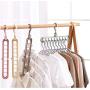 10pcs Random Color Multi-Function 360 Rotating Magic Hanger Nine-Hole Rotating Baby Clothes Hanger Wardrobe Drying Racks Home Storage Hangers