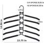CESHUMD Space Saving Hangers for Clothes Detachable 5 Layers Stainless Steel Non-Slip Foam Padded Velvet Clothing Hangers Metal Closet Storage Organizer for Pants Shirts Jeans Trousers 5-Tier Black