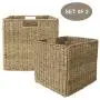 Made Terra 12x12 Inch Seagrass Wicker Storage Cube Basket Bin, Foldable Closet Organizer Shelf Cabinet Bookcase Boxes Containers (2 Pack) Made Terra 12x12 Inch Seagrass Wicker Storage Cube Basket Bin, Foldable Closet Organizer Shelf Cabinet Bookcase Boxes Containers (2 Pack)