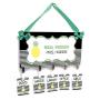 School Rooms Hall Pass with Hanger, Green Black and White Pineapple Theme