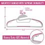 Mighty Hanger, Heavy Duty 50 Pack Lightweight Clothes Hanger with Non Slip Pads, Durable Space-Saving U-Slide Hangers with 360° Swivel Hooks for Shirts Pants Scarves All Kinds of Garments, Pink