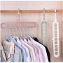 10pcs Random Color Magic Rotate Clothes Hanger Holder Storage Stand 9 Holes Plastic Support Drying Rack Wardrobe Finishing Space Saving Organizer