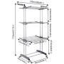 MIZGI 3 Tier Rolling Clothes Drying Rack Clothes Garment Rack Laundry Rack with Foldable Wings Shape Indoor/Outdoor Standing Rack Stainless Steel Hanging Rods - Gray & Electroplate (Gray) MIZGI 3 Tier Rolling Clothes Drying Rack Clothes Garment Rack Laundry Rack with Foldable Wings Shape Indoor/Outdoor Standing Rack Stainless Steel Hanging Rods - Gray & Electroplate (Gray)
