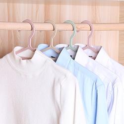 ruiycltd 5pcs Non-Slip Plastic Coat Pants Clothes Hanger Home Solid Color Groove Drying Rack - Pink