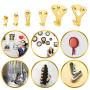 TERMATH 245 Pack Picture Hangers, Professional Photo Frame Hooks with Nails, 6 Sizes, Supports 10-100 lbs, Golden