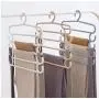 5pcs Random Color Household Multi-Layer Pants Rack Non-Slip Clothes Hanger Scarf Tie Storage Rack Wardrobe Organizer