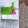 SHDZKJ Clothes Hanger Storage Rack Wall Mounted with Self Adhesive, Stainless Steel Clothes Hanger Stacker with Clips Organize SHDZKJ Clothes Hanger Storage Rack Wall Mounted with Self Adhesive, Stainless Steel Clothes Hanger Stacker with Clips Organize