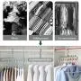 Kowth Magic Clothes Hanger Organizer, Rotate Anti-Skid Folding Hanger with Multifunction Space Saving and Cascading Features, Pack of 10 Standard Hangers with 9 Holes for Drying and Storage (Grey)