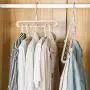 Jitnetiy 3 PCS Space Saving Clothes Hangers 9 Slots Closet Organizer for Shirts Pants Coats (Random Color)