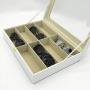 UnionPlus 8-Slot Eyeglass Sunglass Glasses Organizer Collector - Crocodile Faux Leather Storage Case Boxes (White Croco)