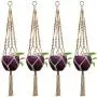 ? 4PCS Macrame Plant Hanger Wall Art Indoor Outdoor Use Elegant Bohemian Home Decor Flower Pot Holder Basket ? 4PCS Macrame Plant Hanger Wall Art Indoor Outdoor Use Elegant Bohemian Home Decor Flower Pot Holder Basket
