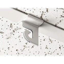 Extra Heavy Duty White Aluminum Drop Ceiling Hooks, One Piece Ceiling Grid Clips - 5 Pack