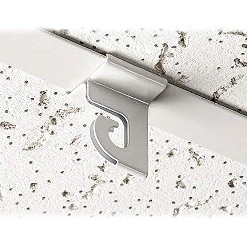 Extra Heavy Duty White Aluminum Drop Ceiling Hooks, One Piece Ceiling Grid Clips - 5 Pack