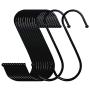 LOYMR 20 Pack 4.7 Inches Extra Large S Shape Hooks Heavy-Duty Metal Hanging Hooks Apply Kitchenware Bathroom Utensils Plants Towels Gardening Multiple uses Tools(Black)