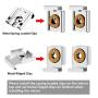 Patelai 3 Sets (12 Pieces) Spring Loaded Mirror Hanger Clips Mirror Mounting Clips with Rawl Plugs and Screws Tools