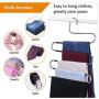 KYCPTNFJ Five S-Type Layers Trouser Hanger Hangers Space-Saving Clothes Pants Non-Slip Closet Organizer for Scarf Jeans Clothes Towels