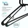 60 Standard Everyday Black Plastic Hangers, Long Lasting Tubular Clothes Hangers, Value Pack of 60 Clothing Hangers. (Black)