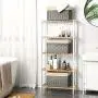 SONGMICS Set of 3 Rattan-Style Storage Bins, Indoor Collapsible Storage Baskets, Toy Organizers, 30L Decorative Bins with Liner and Handles, Bedroom Closet Laundry Room, Gray URRB225WG