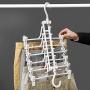 Ice-Beauty-ukzy Foldable Clothes Hangers Plastic 6 in 1,Multi-Function Magic Drying Pants Holder Skirt Clip Adjustable Dual Hooks Creative Space Saving Drying Rack Wardrobe Organizer White2packs