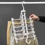 Ice-Beauty-ukzy Foldable Clothes Hangers Plastic 6 in 1,Multi-Function Magic Drying Pants Holder Skirt Clip Adjustable Dual Hooks Creative Space Saving Drying Rack Wardrobe Organizer White2packs