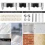 Favbal Broom Mop Holder Wall Mount Stainless Steel Wall Mounted Storage Organizer Heavy Duty Tools Hanger with 3 Racks 4 Hooks for Kitchen Bathroom Closet Office Garden
