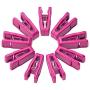 MEQI Plastic Finger Clips for Slim-line Clothes Hangers Set of 100 Hot Pink Hanger Clips