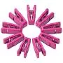MEQI Plastic Finger Clips for Slim-line Clothes Hangers Set of 100 Hot Pink Hanger Clips
