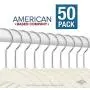 Closet Complete Premium Quality Velvet Hangers, Ivory Set of 50