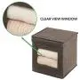 mDesign Soft Fabric Stackable Closet Storage Organizer Boxes with Clear Window and Attached Hinged Lid for Bedroom, Hallway, Entryway, Closets, 6 Pack - Espresso Brown mDesign Soft Fabric Stackable Closet Storage Organizer Boxes with Clear Window and Attached Hinged Lid for Bedroom, Hallway, Entryway, Closets, 6 Pack - Espresso Brown