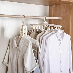 Multifunctional Clothes Hanger 8 in 1 Magic Clothes Hanger Wardrobe Organizer Rack,Portable Foldable 360° Swivel Space Saving Closet Organizer Hanger (5PACK),Pink