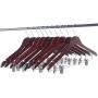 LOHAS Home Solid Walnut Finish Wooden Suit Hangers with Anti-Rust Pant Clips, Pack of 10 LOHAS Home Solid Walnut Finish Wooden Suit Hangers with Anti-Rust Pant Clips, Pack of 10