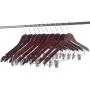 LOHAS Home Solid Walnut Finish Wooden Suit Hangers with Anti-Rust Pant Clips, Pack of 10