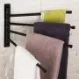 Swivel Towel Bar SUS 304 Stainless Steel 4-Arm Bathroom Swing Hanger Towel Rack Holder Storage Organizer Space Saving Wall Mount Matte Black Swivel Towel Bar SUS 304 Stainless Steel 4-Arm Bathroom Swing Hanger Towel Rack Holder Storage Organizer Space Saving Wall Mount Matte Black