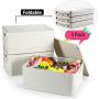 Storage Boxes Plastic Homagician Cloth Storage Bins Container with Lids and Handle Simple Imitation Rattan Design 29 Quart/27.5 Liter 3 Pack (3)