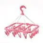 XINGKEJI Plastic Space Saving Closet Organizer 32 Peg Multifunctional Plastic Clothes Indoor and Outdoor Airer Folding Clothes Hanger Towels Socks Bras Underwear
