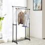 Genuine store Garment Racks, Double Rail Adjustable Rolling Clothing Laundry Rack - Heavy Duty Clothes Hangers with Wheels - Easy to Assemble