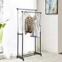 Genuine store Garment Racks, Double Rail Adjustable Rolling Clothing Laundry Rack - Heavy Duty Clothes Hangers with Wheels - Easy to Assemble