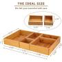 INTERGREAT 5-Piece Bamboo Storage Boxes Drawer Organizer Set Storage Organizer Divider for Office Desk Supplies and Accessories