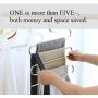 JS HANGER Multi Purpose Pants Hangers, S-Style 5 Layer Cascading Hangers for Space Saving Clothes Organizer Slack Trousers Hanger Stainless Steel 3 Pack