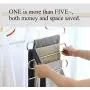 JS HANGER Multi Purpose Pants Hangers, S-Style 5 Layer Cascading Hangers for Space Saving Clothes Organizer Slack Trousers Hanger Stainless Steel 3 Pack JS HANGER Multi Purpose Pants Hangers, S-Style 5 Layer Cascading Hangers for Space Saving Clothes Organizer Slack Trousers Hanger Stainless Steel 3 Pack