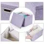 File Storage Box, Collapsible Decorative Linen Filing & Storage, Portable Office Doucment Organizer | Letter/Legal, 2 Pack