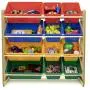Tot Tutors Kids Toy Storage Organizer with 12 Plastic Bins, Natural/Primary (Primary Collection) Tot Tutors Kids Toy Storage Organizer with 12 Plastic Bins, Natural/Primary (Primary Collection)