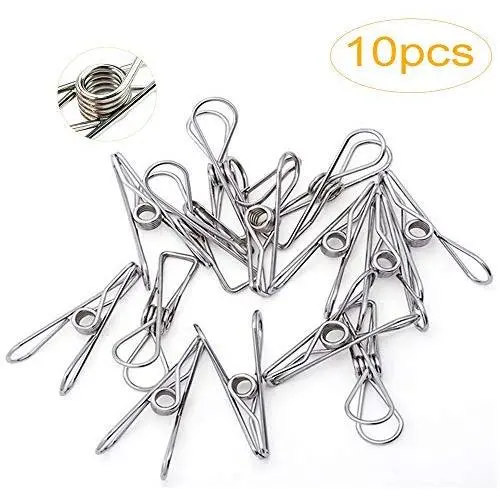 Strong Durable Metal Polished Wire Clothespins Clip,Anti-Rust Pin Hanger Clip for Home Kitchen Hook,Outdoor Laundry Clothes Drying,Bag Sealing,Office File Pin,Photos Paper Pegs Craft Clips 10 Pack Strong Durable Metal Polished Wire Clothespins Clip,Anti-Rust Pin Hanger Clip for Home Kitchen Hook,Outdoor Laundry Clothes Drying,Bag Sealing,Office File Pin,Photos Paper Pegs Craft Clips 10 Pack