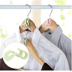 20piece Mini Clothes Hanger Plastic Easy Hook Wardrobe Storage Creative Clothes Holder Hooks Home Closet Organizer Storage Rack Random Color