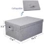 HOONEX Foldable Storage Bins with lid, 2 Pack, Storage Boxes with Carry Handles and Study Heavy Cardboard, for Toy, Boots, Books, Clothes, Linens, Nursery, Grey HOONEX Foldable Storage Bins with lid, 2 Pack, Storage Boxes with Carry Handles and Study Heavy Cardboard, for Toy, Boots, Books, Clothes, Linens, Nursery, Grey