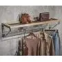 Industrial Shelf Unit with Clothing Bar,Iron and Wood Clothing Display Rack,Hanger Clothes Hanger Shelf (Size : 86x30x25cm)