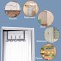 SKOLOO Over The Door Hook 5 Tri Hooks, Assembly Heavy Duty Over Door Hook for Hanging Coats Clothes Towels, Over Door Hanger for Bathroom Bedroom, Silver