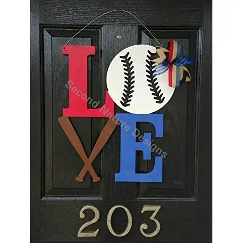 Baseball Door Hanger/Love Baseball Door Hanger/Baseball Home Plate Door Hanger